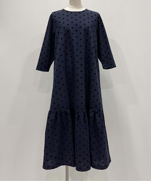 フロッキードットロングワンピース（ワンピース）｜PICCIN PERLA