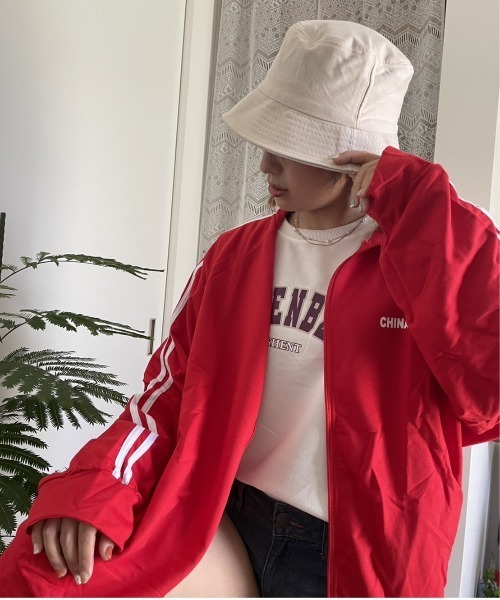 セール】オーバーサイズ ダブルライン トラックジャケット ジャージ