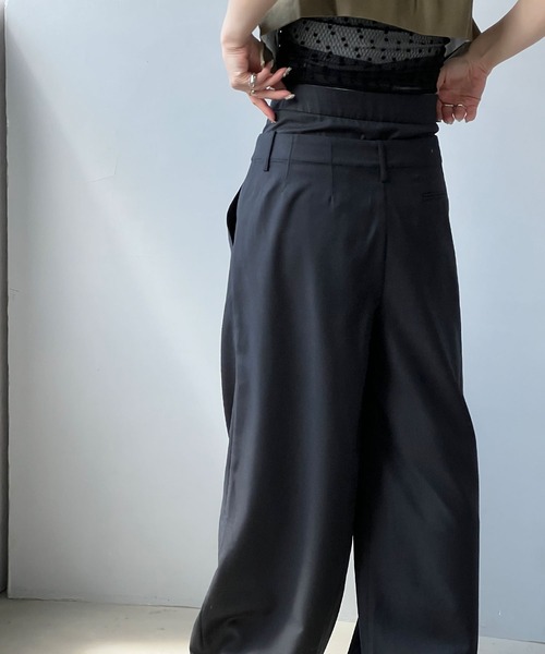 YOUYILIN】ダブルウエスト 2タックスラックス CHYOUW25s022