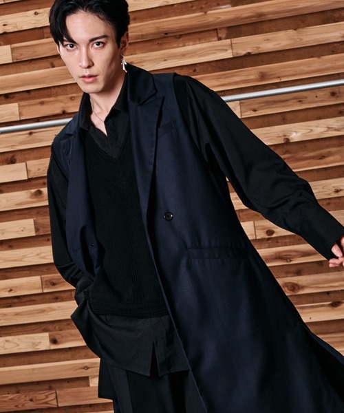 セール】【NO ID.】Sleeveless Deep Long Jacket / ノースリーブ