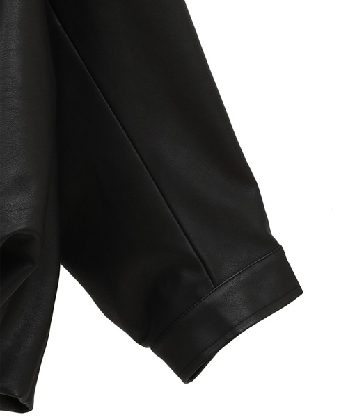 CLANE/クラネ】FAKE LEATHER BALLOON JACKET/フェイクレザーバルーン