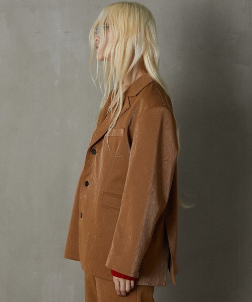 マルチファブリックフェイクレザージャケット / Multi Fabric Faux