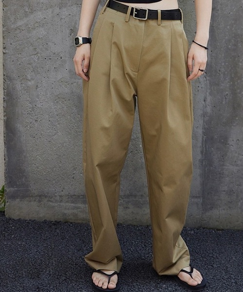 セール】タック入りワイドチノパン（チノパンツ）｜ANOTHER S