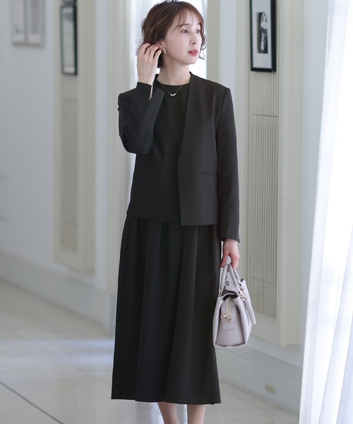 PourVous（プールヴー）の「ワンピースノーカラージャケットセレモニー