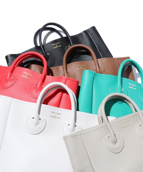 YOUNG & OLSEN/ヤングアンドオルセン EMBOSSED LEATHER TOTE M レザー