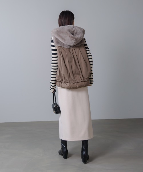 セール】異素材MIXダウンファーベスト（ベスト）｜Bou Jeloud