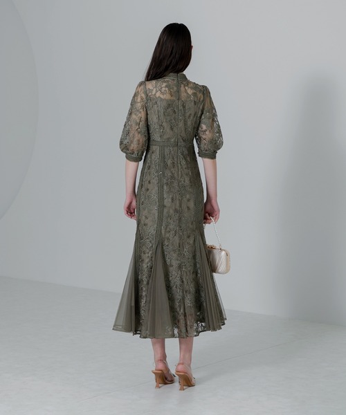 Leja（レジャ）の「【LEJA】ラメ花柄刺繍ポイントレース加工チュール