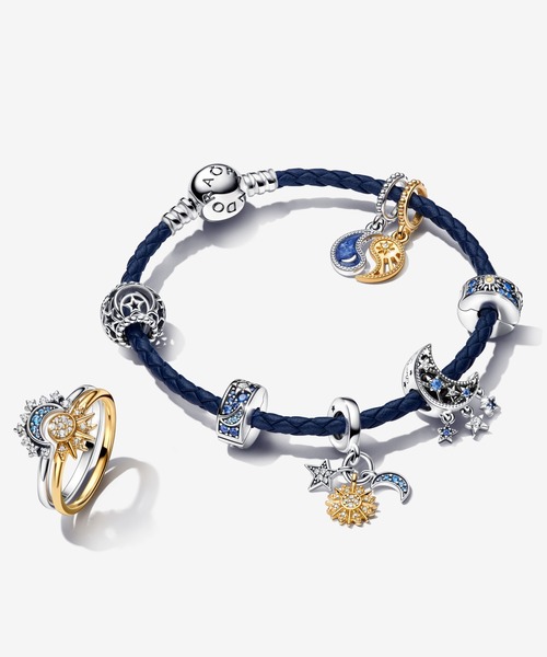 セール】Pandora Momemnts ラウンド クラスプ ブルー ブレイデッド
