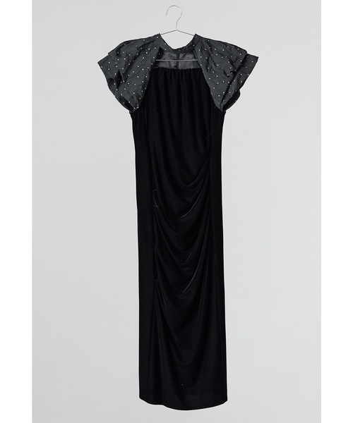 セール】ドレープベロアドレス ドット パーティードレス オケージョン