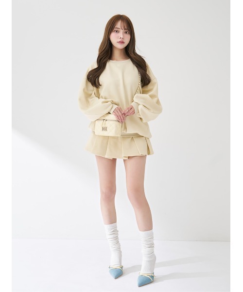 カラーラメスウェットプリーツミニスカート（スカート）｜Darich