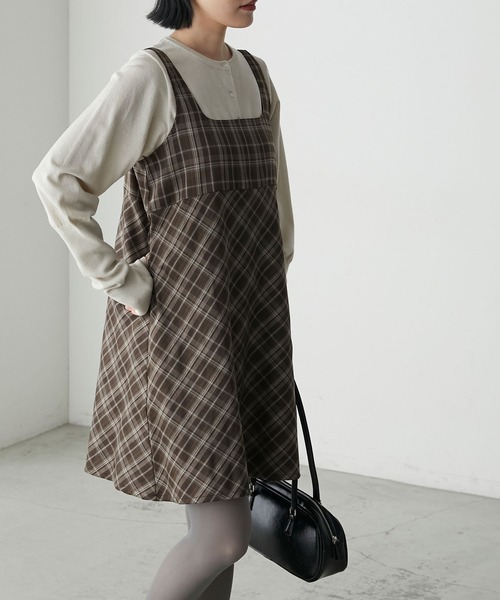 forksy.】前後2wayチェック柄ミニワンピース/チュニック forksy.│MONO
