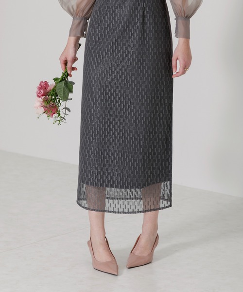 Leja（レジャ）の「【LEJA】パールネックパフスリーブボレロ格子レース