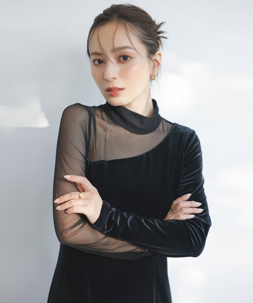 anuans（アニュアンス）の「シアーコンビタイトワンピース（ワンピース