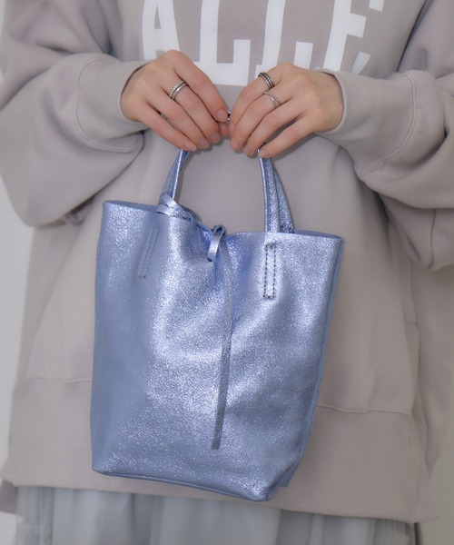 セール】MILLELA FIRENZE メタリックレザーミニトート（トートバッグ