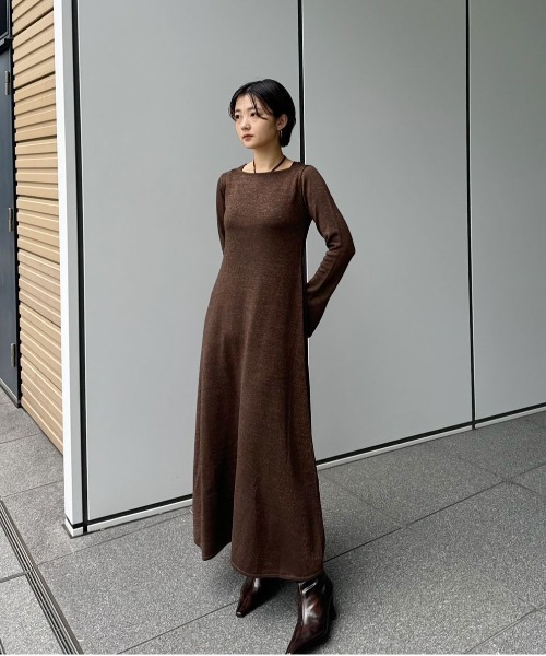 Ameri（アメリ）の「2PIECE MICRO LAME KNIT DRESS（ワンピース）」 - WEAR