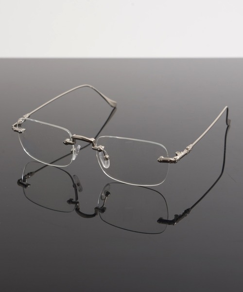 セール】リムレス スクエア型 カラーレンズ サングラス ツーポイント