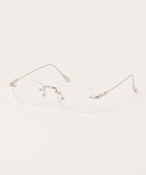 セール】リムレス スクエア型 カラーレンズ サングラス ツーポイント