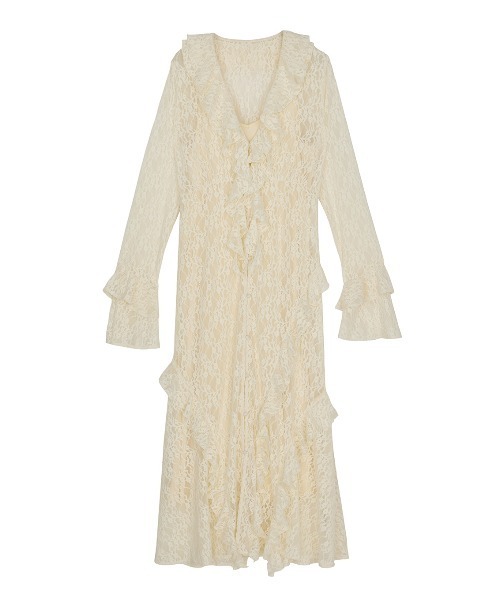 Ameri（アメリ）の「UND 2WAY CUT LACE FRILL DRESS（ワンピース