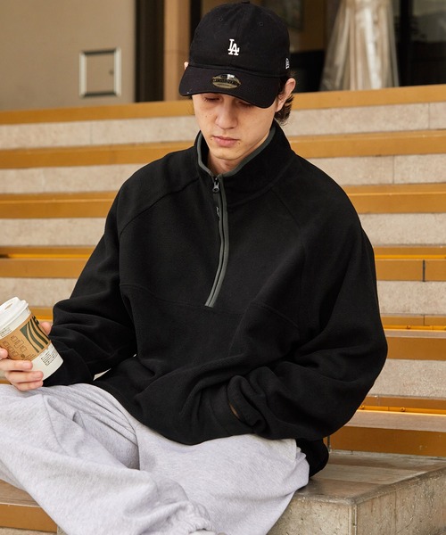 HECT】Half Zip Big Fleece / オーバーサイズハーフジップ配色フリース