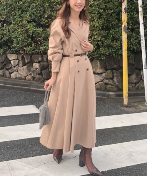 Ameri（アメリ）の「LONG COAT LIKE BELT DRESS（ワンピース）」 - WEAR