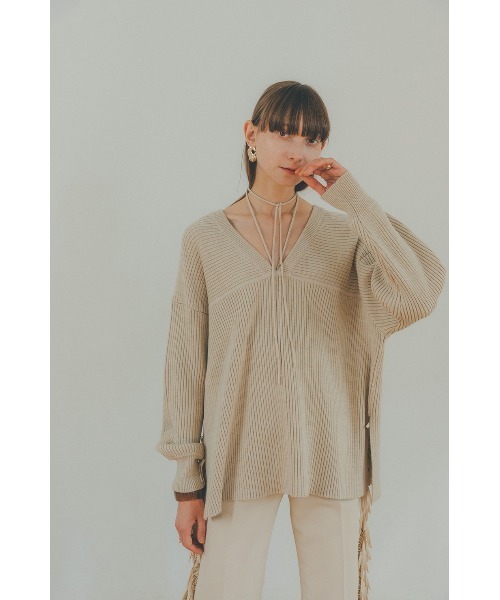 CLANE（クラネ）の「MIX COLOR STRING WIDE KNIT TOPS（ニット