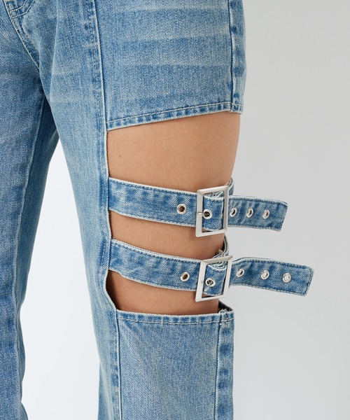 SPIRALGIRL（スパイラルガール）の「サイドオープンベルトデニム