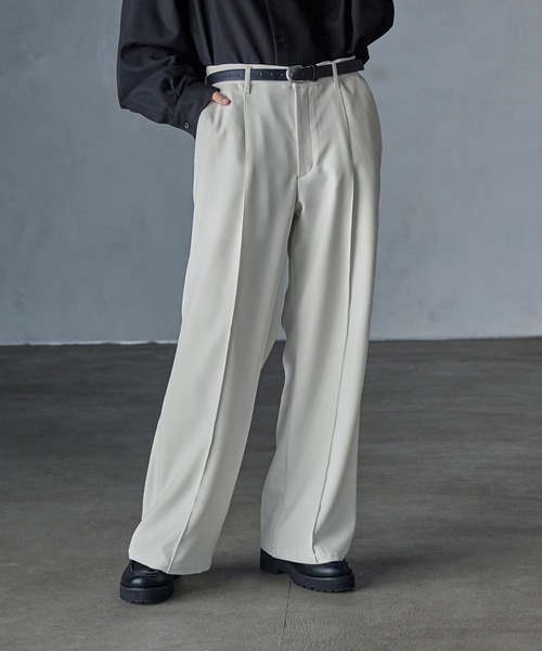 SERACE】Wide drape pin tuck flare slacks / ワイドドレープ