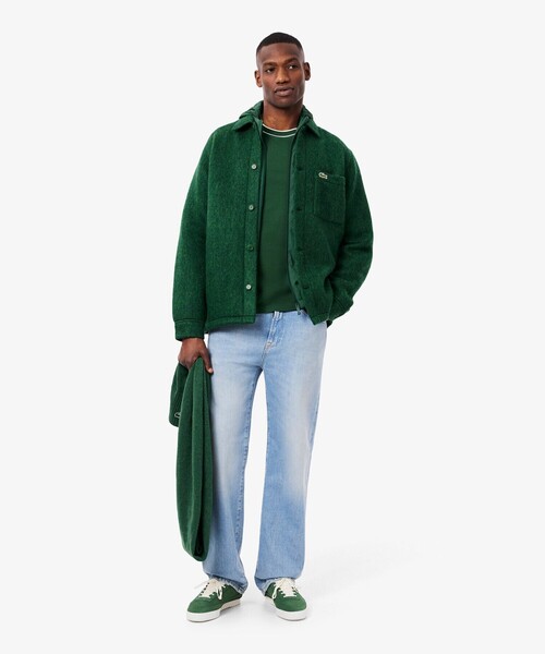 セール】ウールブレンドフェルトオーバーサイズ アウターシャツ