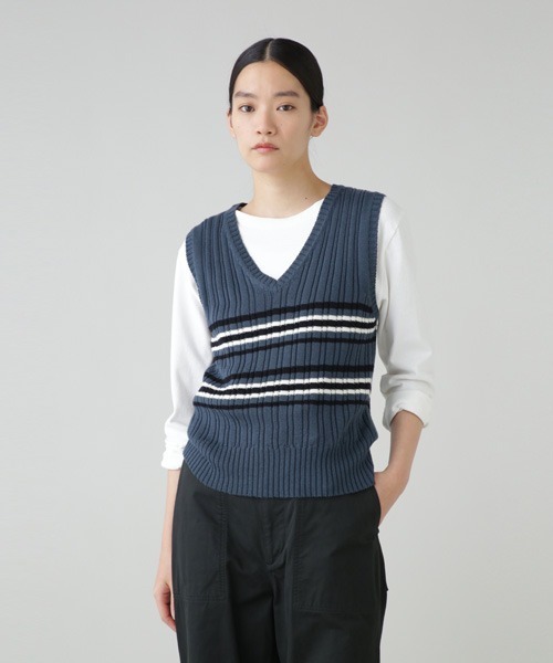 MHL.（エムエイチエル）の「COTTON WOOL RANDOM FEED（ベスト）」 - WEAR