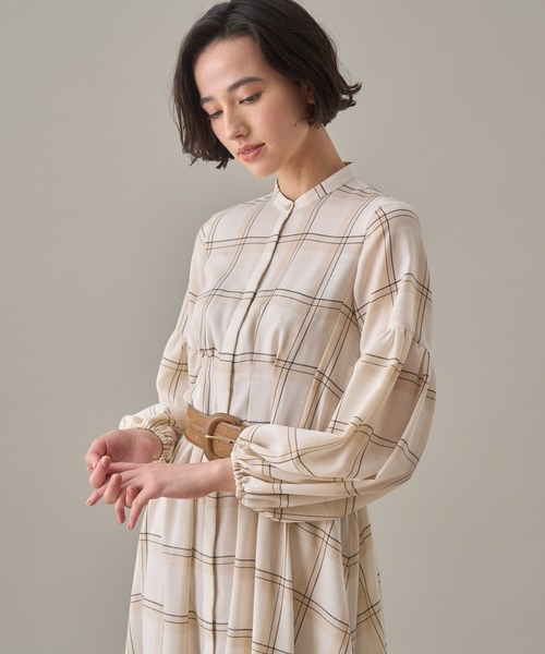 ANAYI（アナイ）の「ウールボイルパフスリーブフレア ワンピース