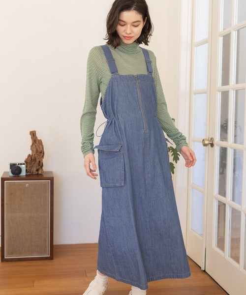 niko and（ニコアンド）の「ドロストZIPジャンパースカート