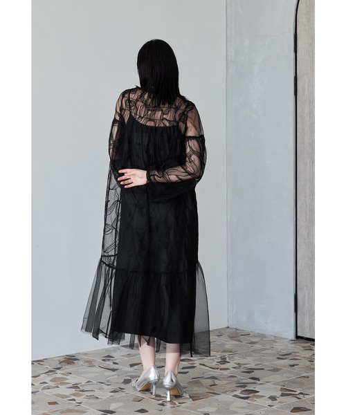 セール】リボンエンブロイダリーレイヤードドレス マタニティ 妊婦