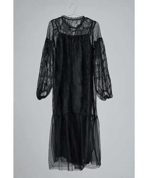 セール】リボンエンブロイダリーレイヤードドレス マタニティ 妊婦