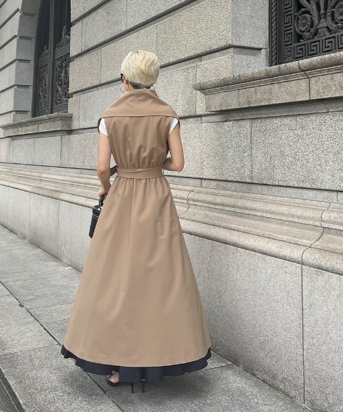 JENNE（ジェンヌ）の「ショールカラーオードリーロングジレ（ベスト