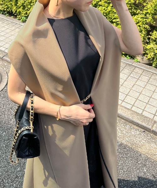 JENNE（ジェンヌ）の「ショールカラーオードリーロングジレ（ベスト