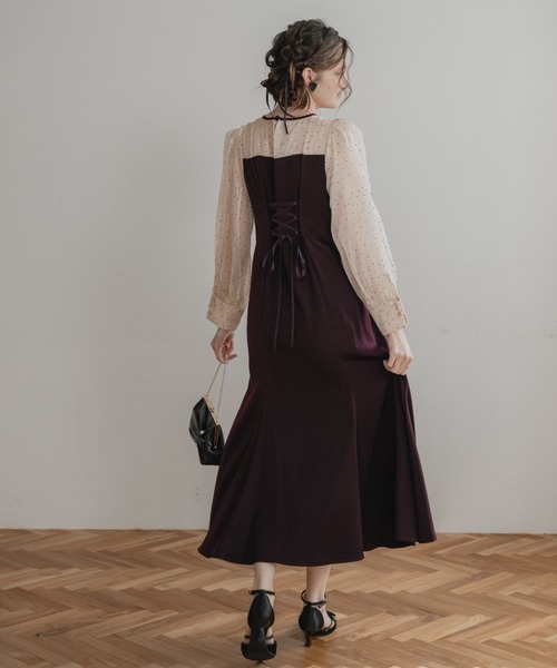 ドットスリーブマーメイドドレス（ドレス）｜Dorry Doll（ドリードール