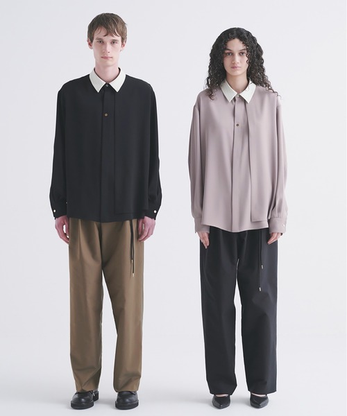 CULLNI（クルニ）の「Stripe Collar Double Cloth Asymmetrical