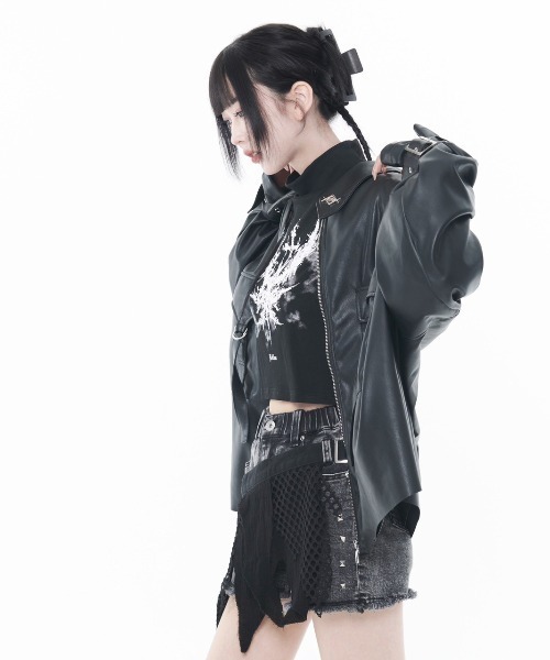 REFLEM（レフレム）の「『REFLEM/レフレム』PUレザーシャツブルゾン