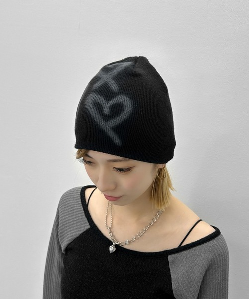 セール】【jiasecond.】ハートデザインビーニー / 帽子 ニット帽