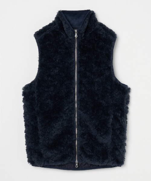 three dots（スリードッツ）の「アップサイクル エコファー ジップ