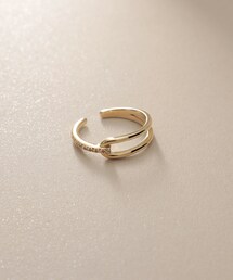 K10ダイヤモンド ハーフノット リング（リング）｜COCOSHNIK（ココシュ