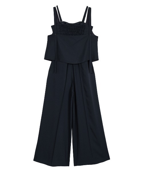 Ameri（アメリ）の「VEST SET BARE TOP ROMPERS（つなぎ