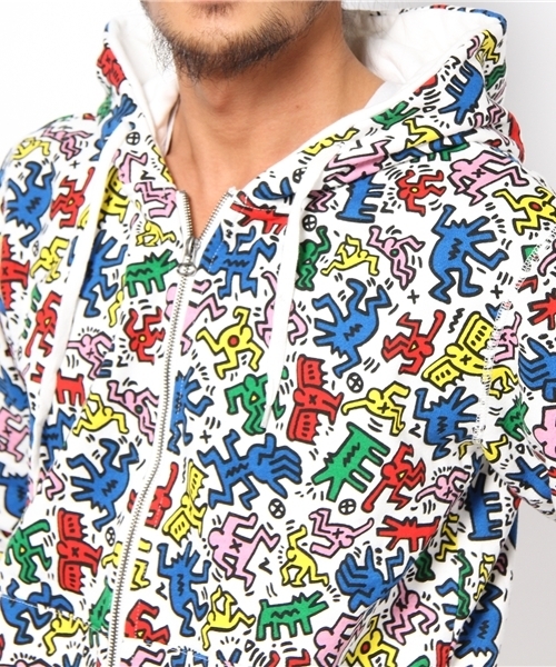 WEGO（ウィゴー）の「キースヘリングコラボ総柄ZIPパーカー（パーカー