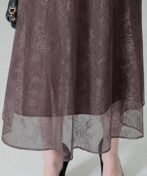 Leja（レジャ）の「【LEJA】ウエストマークパフスリーブ総レースロング