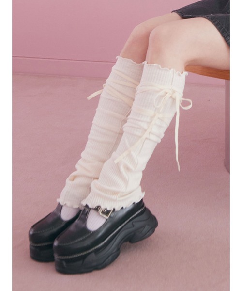 厚底メリージェーンスニーカーソールレースアップシューズ バレエコア