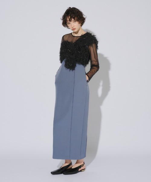 セール】フリンジグリッターノットドレス / fringe glitter knot dress