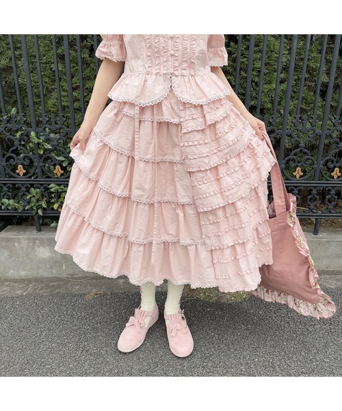 PINK HOUSE（ピンクハウス）の「ティアードフリルラップスカート