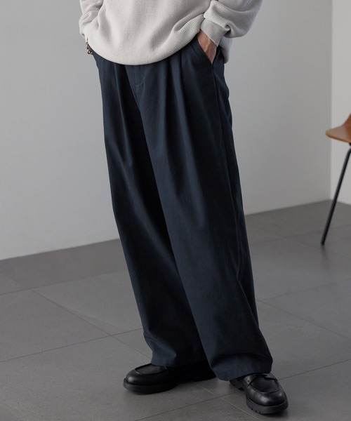 2タック ルーズワイドシルエットテーパードチノパンツ MONO-MART│MONO