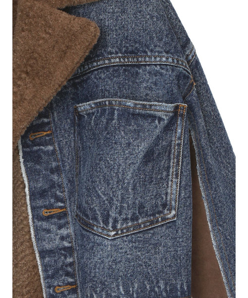 Ameri（アメリ）の「MOUTON LAYERED DENIM JACKET（デニムジャケット