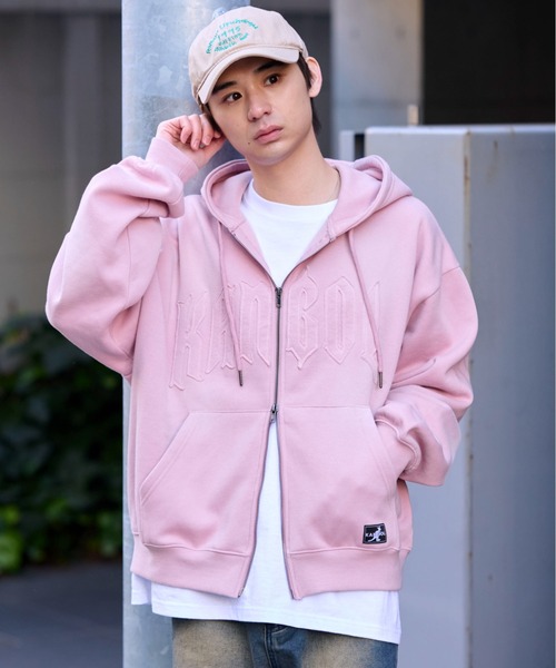 セール】【KANGOL】【裏起毛】別注スプレー加工ロゴワッペンダブル